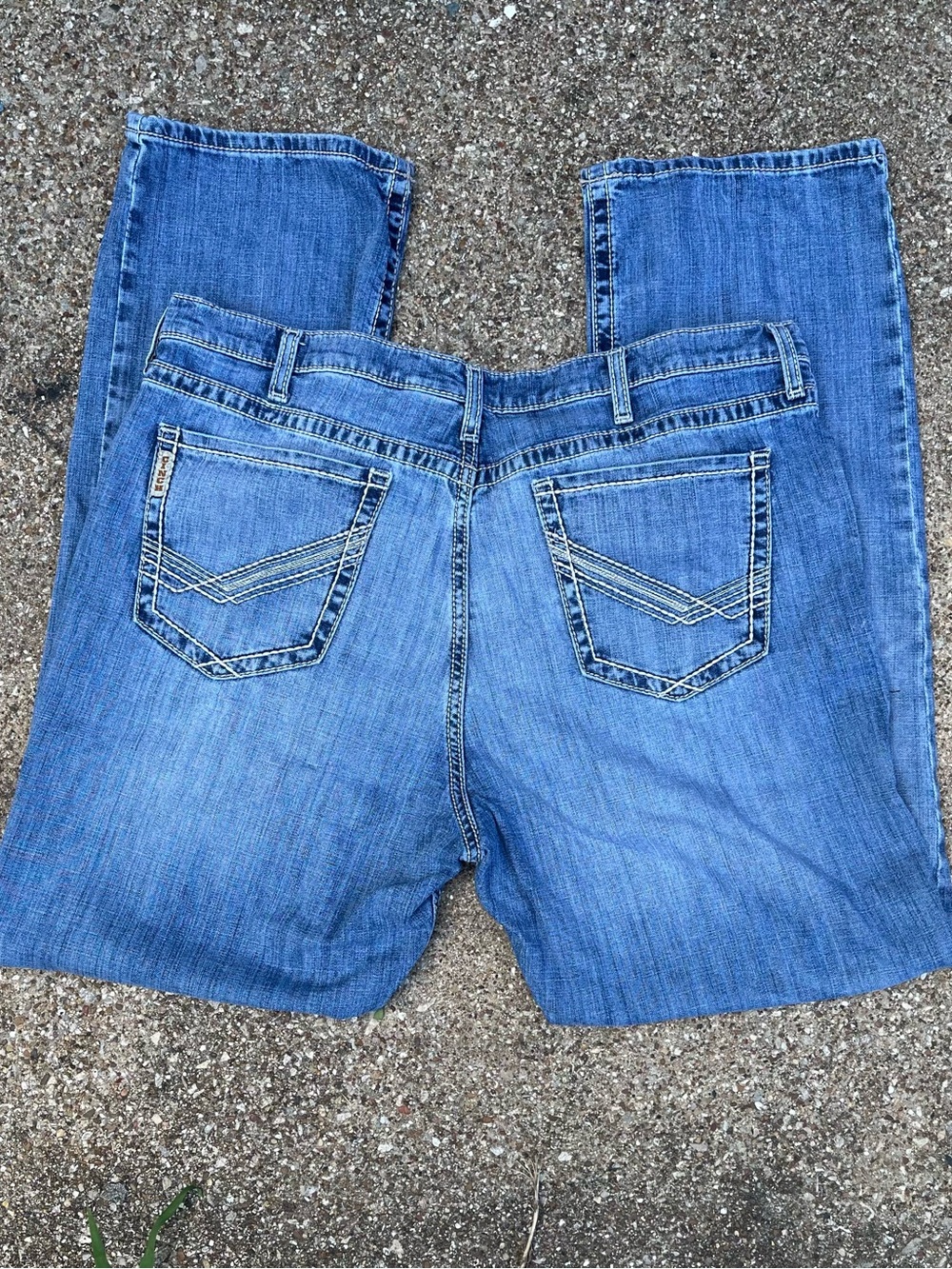 Cinch Grant Men’s 40x34 Light Washed Relaxed Bootcut Denim Western Jeans